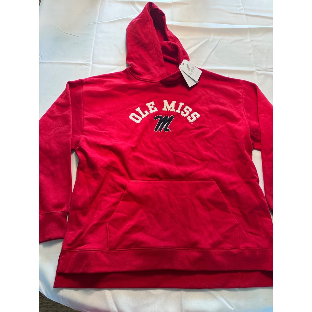 League 91 Womens Ole Miss Rebels Hoodie Red Embroidered XL New With Tags